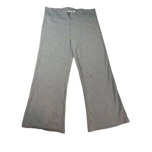 Betabrand XL Petite Grey Stripe Wide-Leg Yoga Pants Work Core Comfy Cozy Classic
